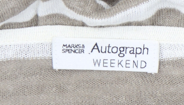 Marks and Spencer Women's Brown Striped Pullover Jumper