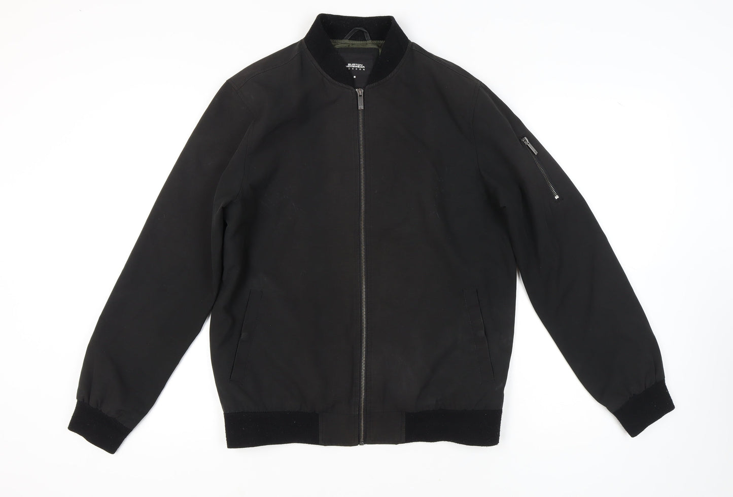 Burton Menswear London Men's Black Bomber Jacket, M 38"40"