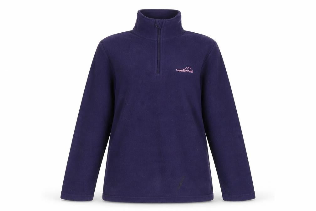 Freedom Trail Women's Blue Henley Fleece Hoodie