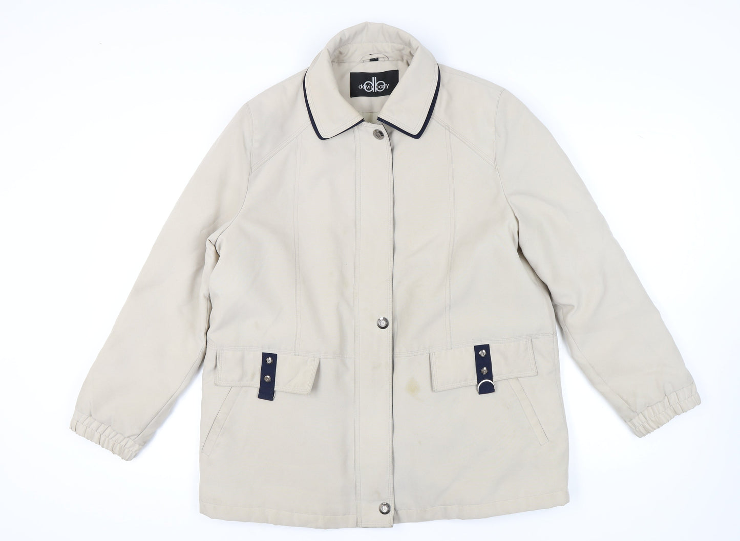 David Barry Beige Women's Jacket UK 16 Button Closure