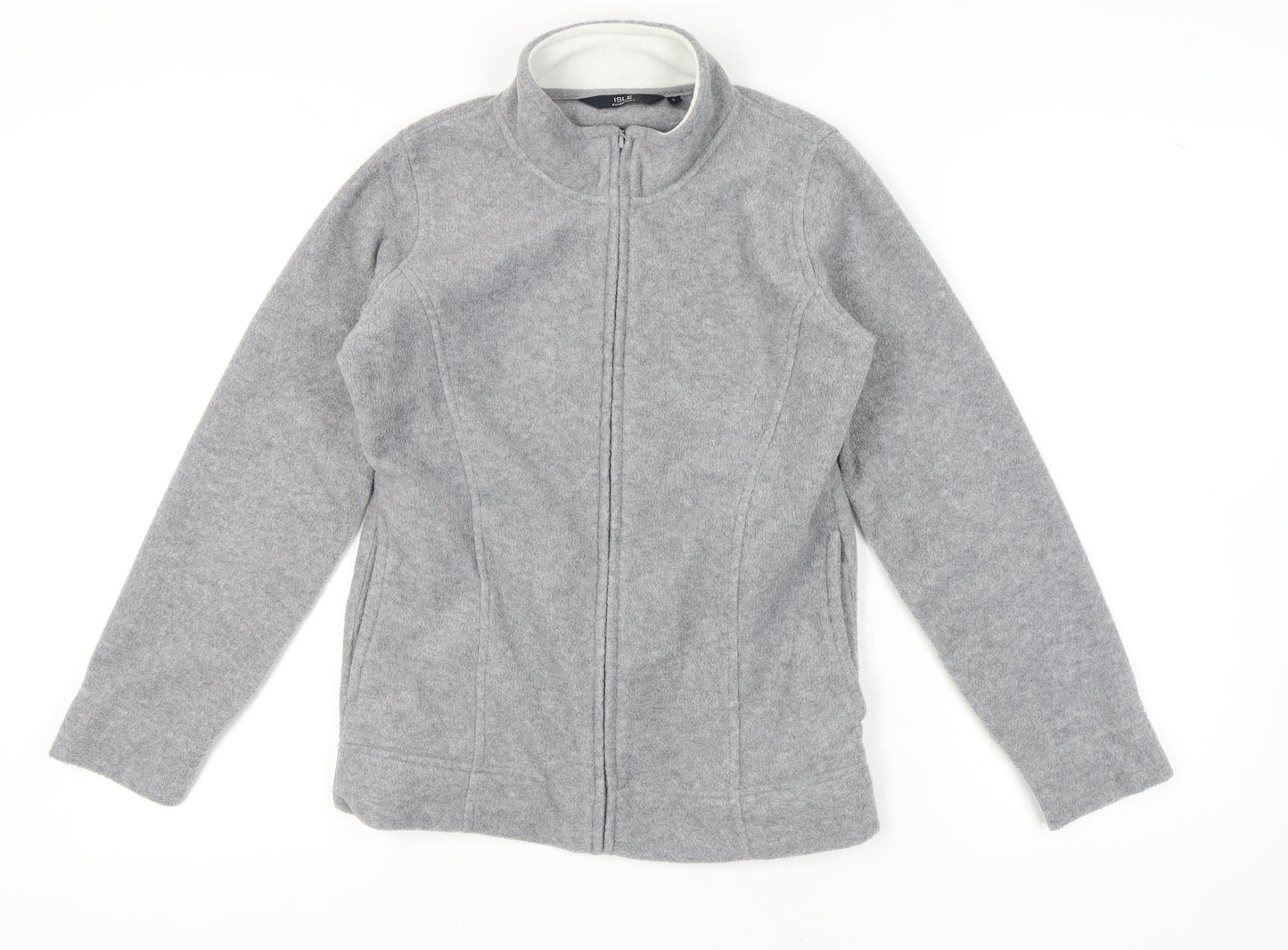 ISLE Women's Grey Fleece Zip Jacket - Size S