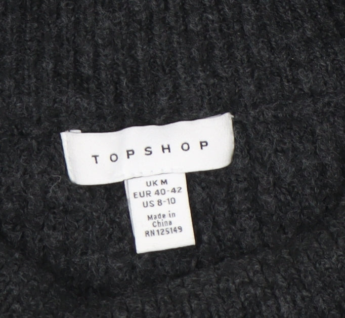 Topshop Women's Black Mock Neck Pullover Jumper M