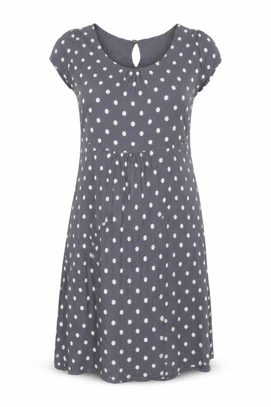Monsoon Women's Grey Polka Dot A-Line Dress - Size 12