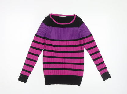 Marks & Spencer Women's Multicoloured Striped Jumper Size 10