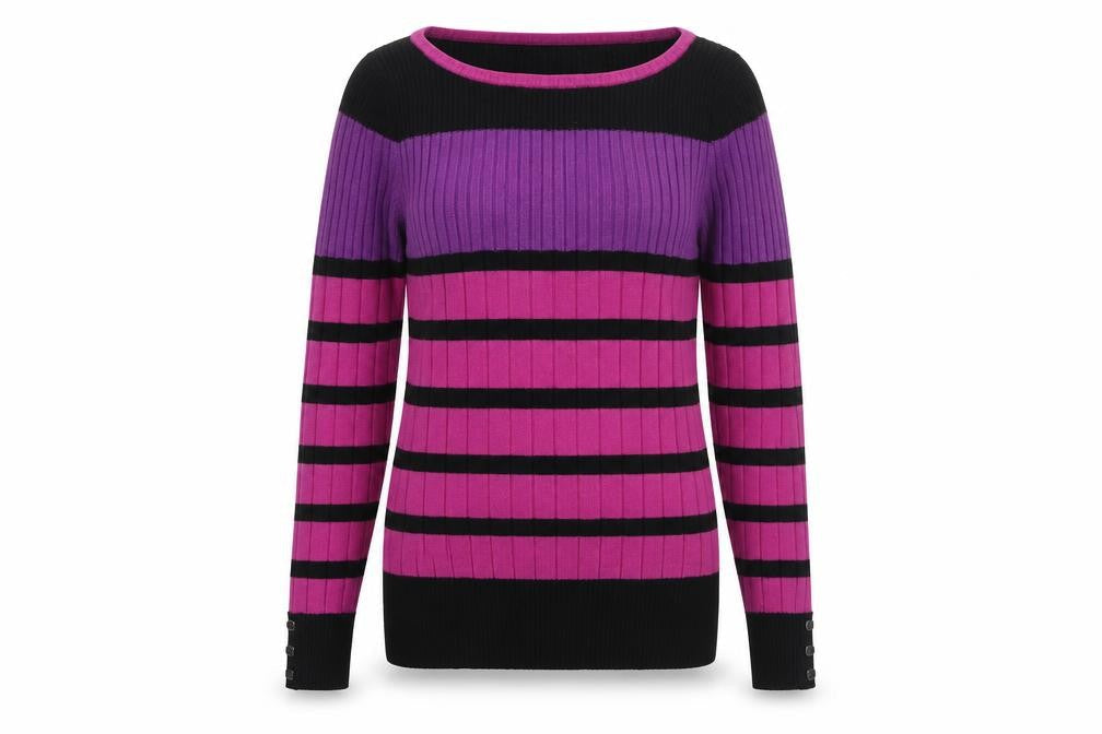 Marks & Spencer Women's Multicoloured Striped Jumper Size 10