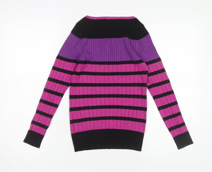 Marks & Spencer Women's Multicoloured Striped Jumper Size 10