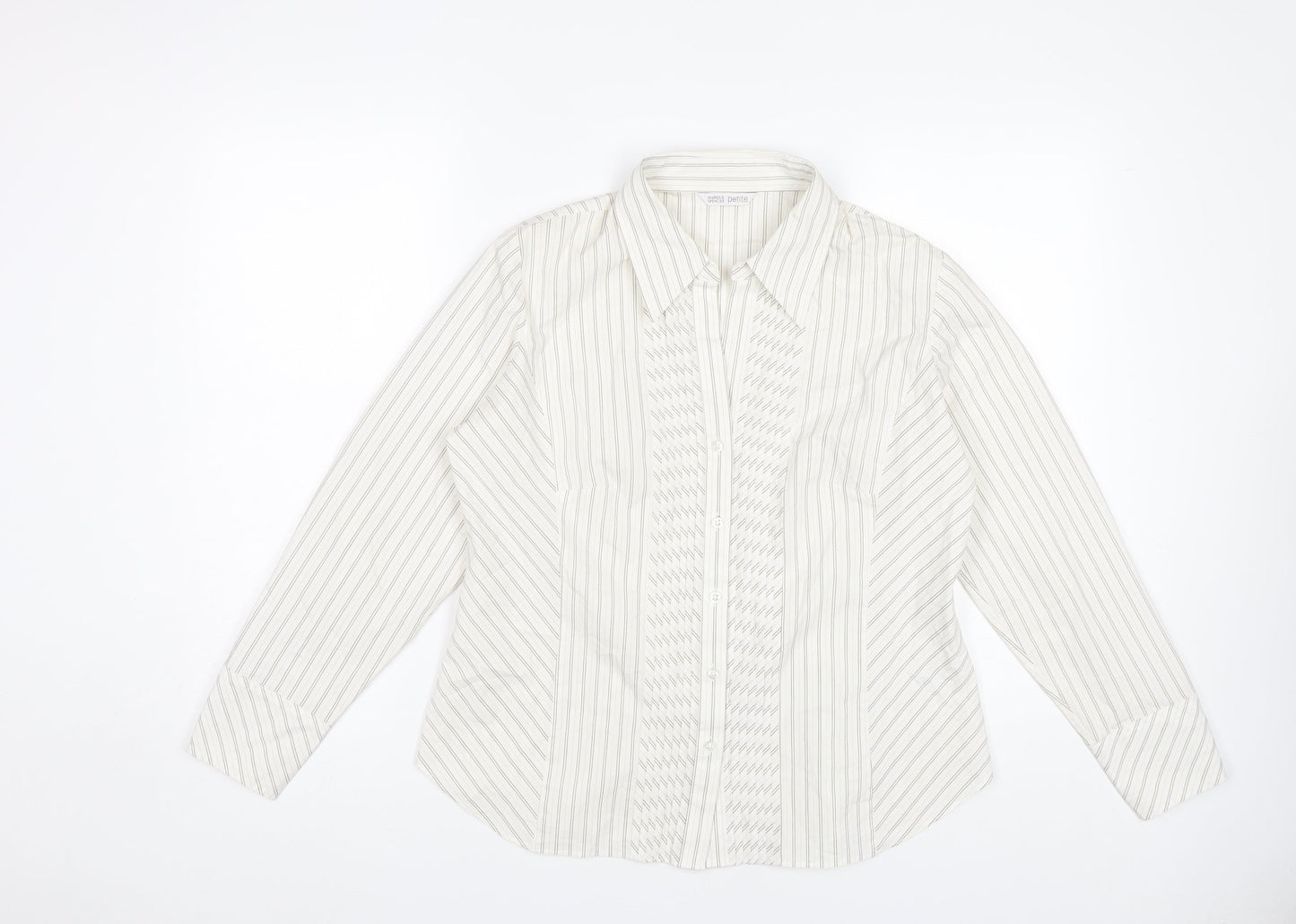 Marks & Spencer Women's Multicoloured Striped Button-Up Shirt
