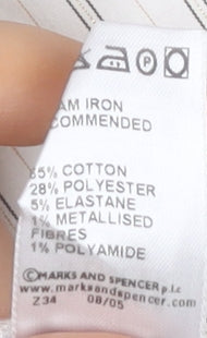 Marks & Spencer Women's Multicoloured Striped Button-Up Shirt