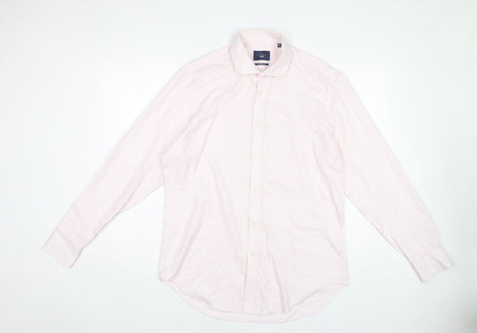 Moss 1851 Men's Pink Formal Dress Shirt Size 16