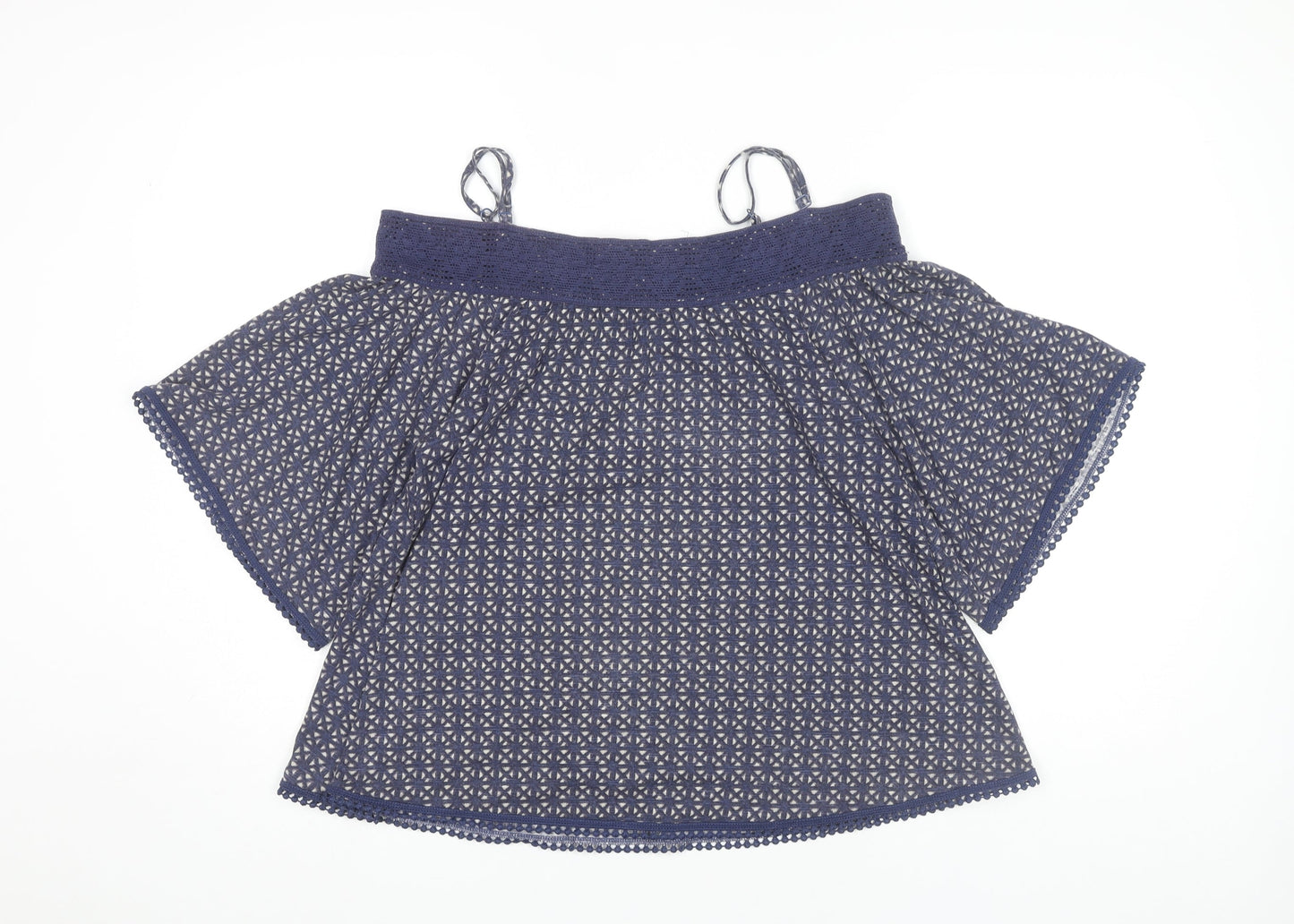 Next Women's Blue Off the Shoulder Blouse Size 8