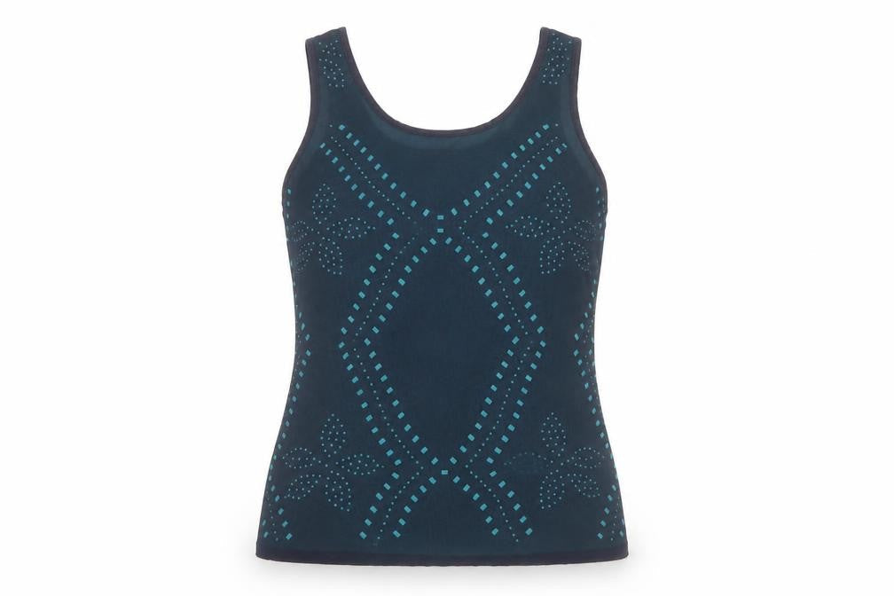 Per Una Women's Blue Geometric Tank Top Size 10