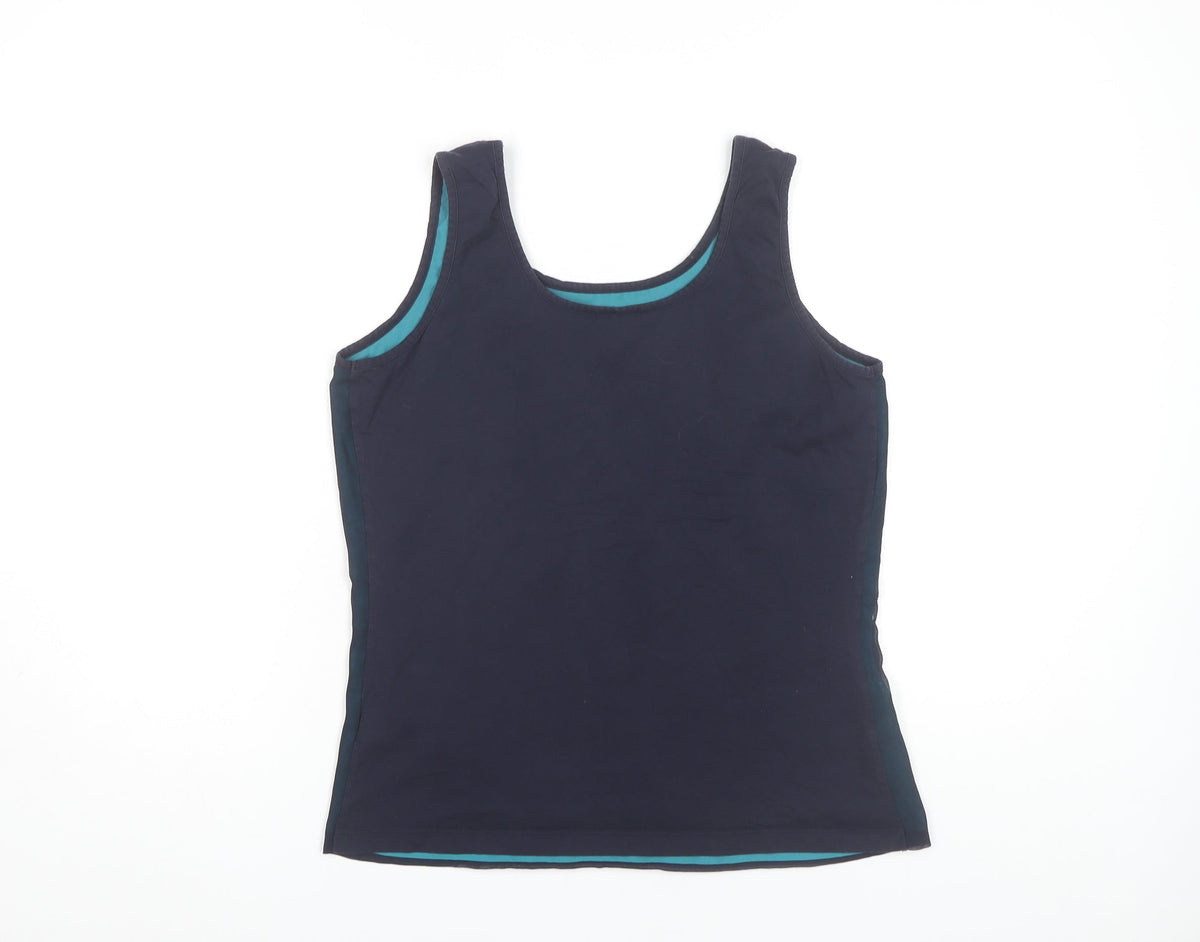 Per Una Women's Blue Geometric Tank Top Size 10