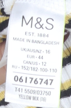 Marks & Spencer Women's Striped T-Shirt, Size 16