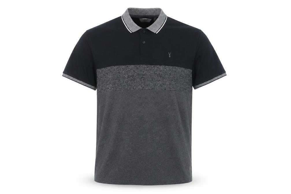 Next Men's L Black Colourblock Polo