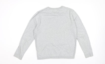 Jack & Jones Men's Grey Cotton Pullover Jumper M