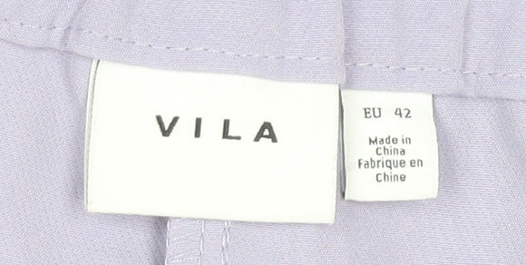 Vila Women's Purple Trousers Size 14 Polyester