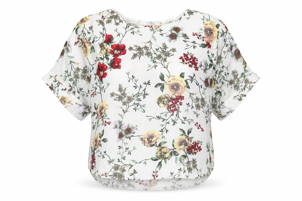 Giulia Women's Multicoloured Floral Linen Blouse M