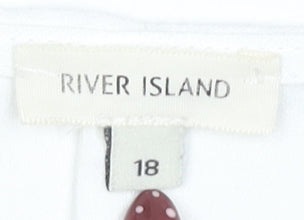 River Island Women's White V-Neck Blouse Size 18