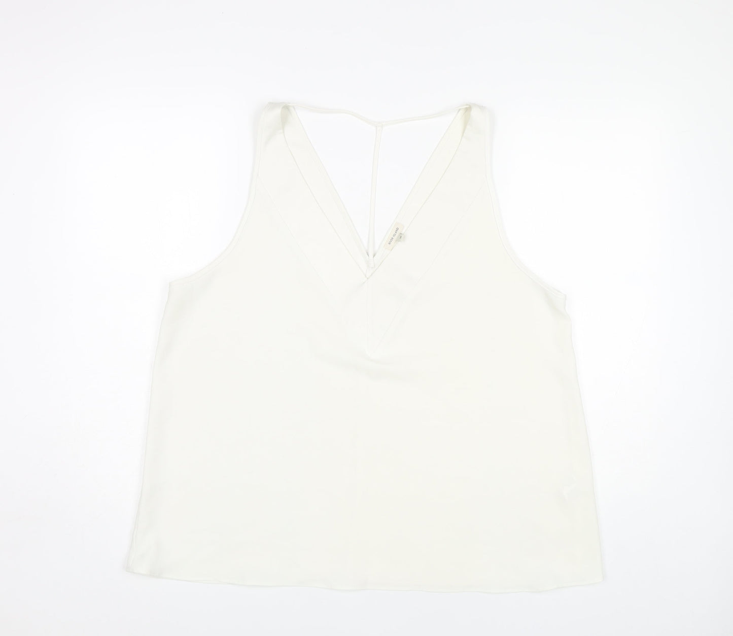 River Island Women's White V-Neck Tank Top Size 18
