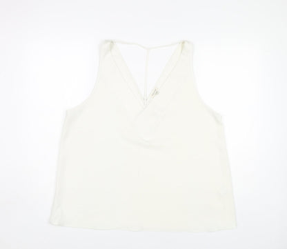 River Island Women's White V-Neck Tank Top Size 18