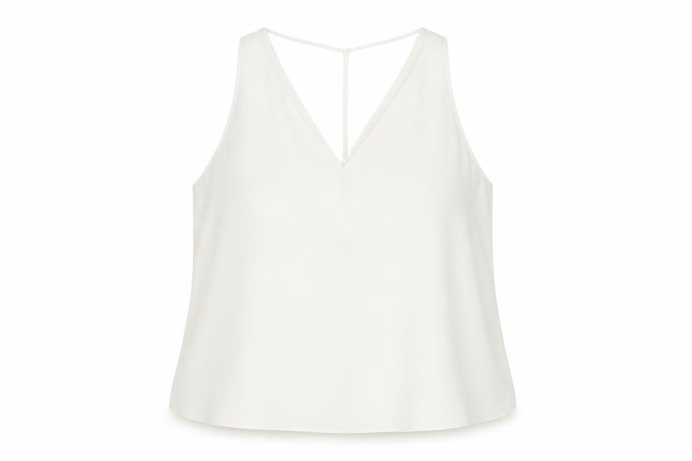 River Island Women's White V-Neck Tank Top Size 18