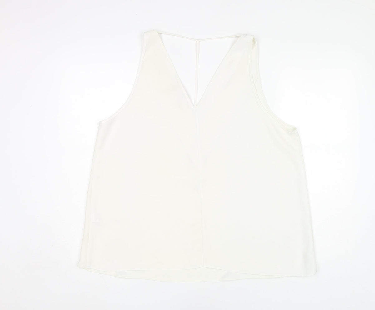 River Island Women's White V-Neck Tank Top Size 18