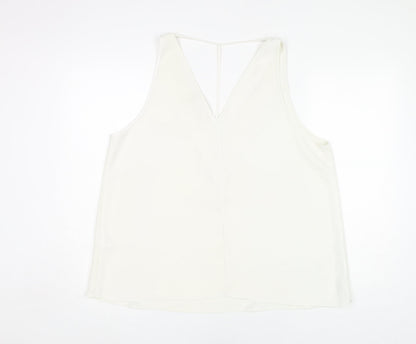 River Island Women's White V-Neck Tank Top Size 18