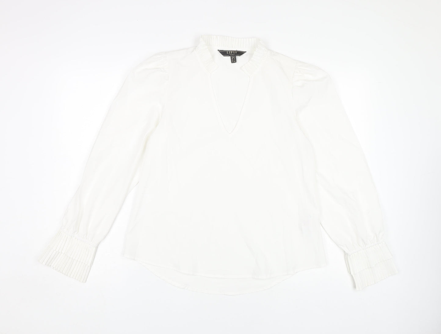 Lipsy Women's White Blouse Size 8 Long Sleeve