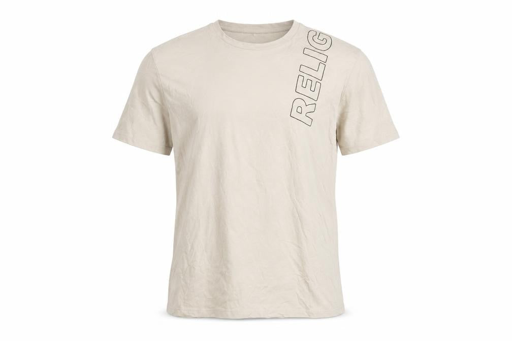 Religion Men’s Beige Crew Neck T-Shirt, Size L
