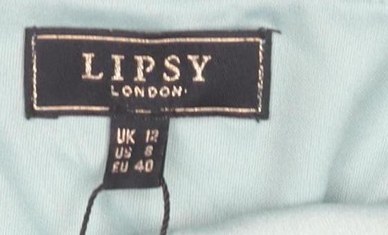 Lipsy London Women's Green Party Dress, Size 12, Ruffle Accents