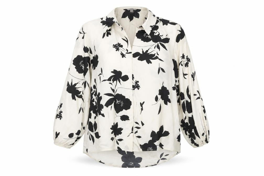 River Island Women Black Floral Blouse UK 10
