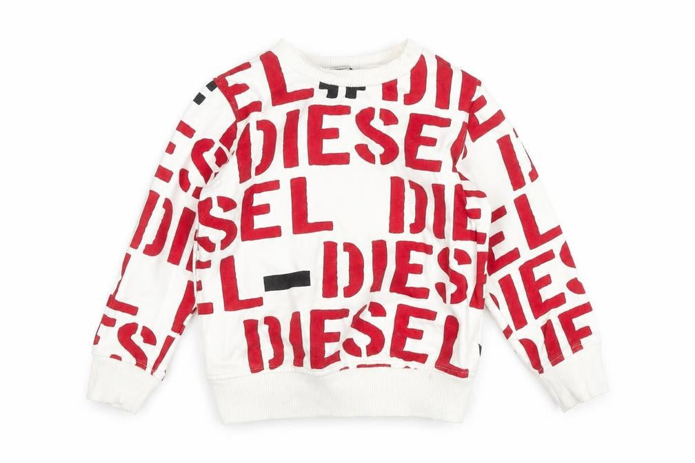 Diesel Boys White Graphic Print Sweatshirt Size 6