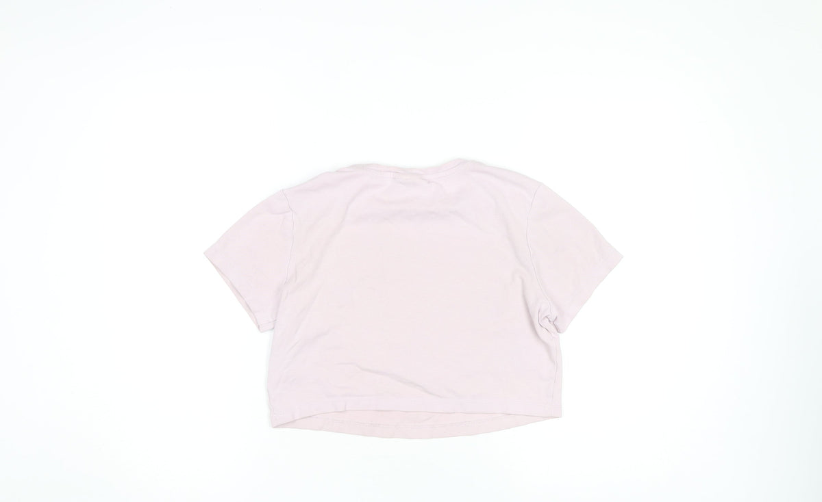 Disney Women's Pink Cropped Comic T-Shirt, Size L
