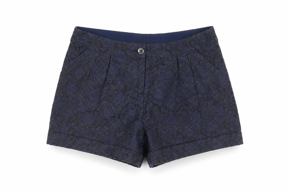 Marks & Spencer Girls Blue Floral Shorts, Age 11-12, Casual Wear