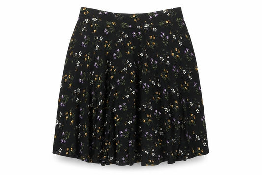 Oasis Women's Black Floral A-Line Skirt Size S