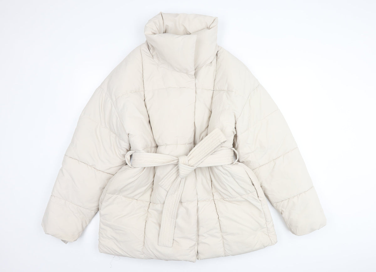 Go.G.G Women's Ivory Puffer Jacket XL Casual Style