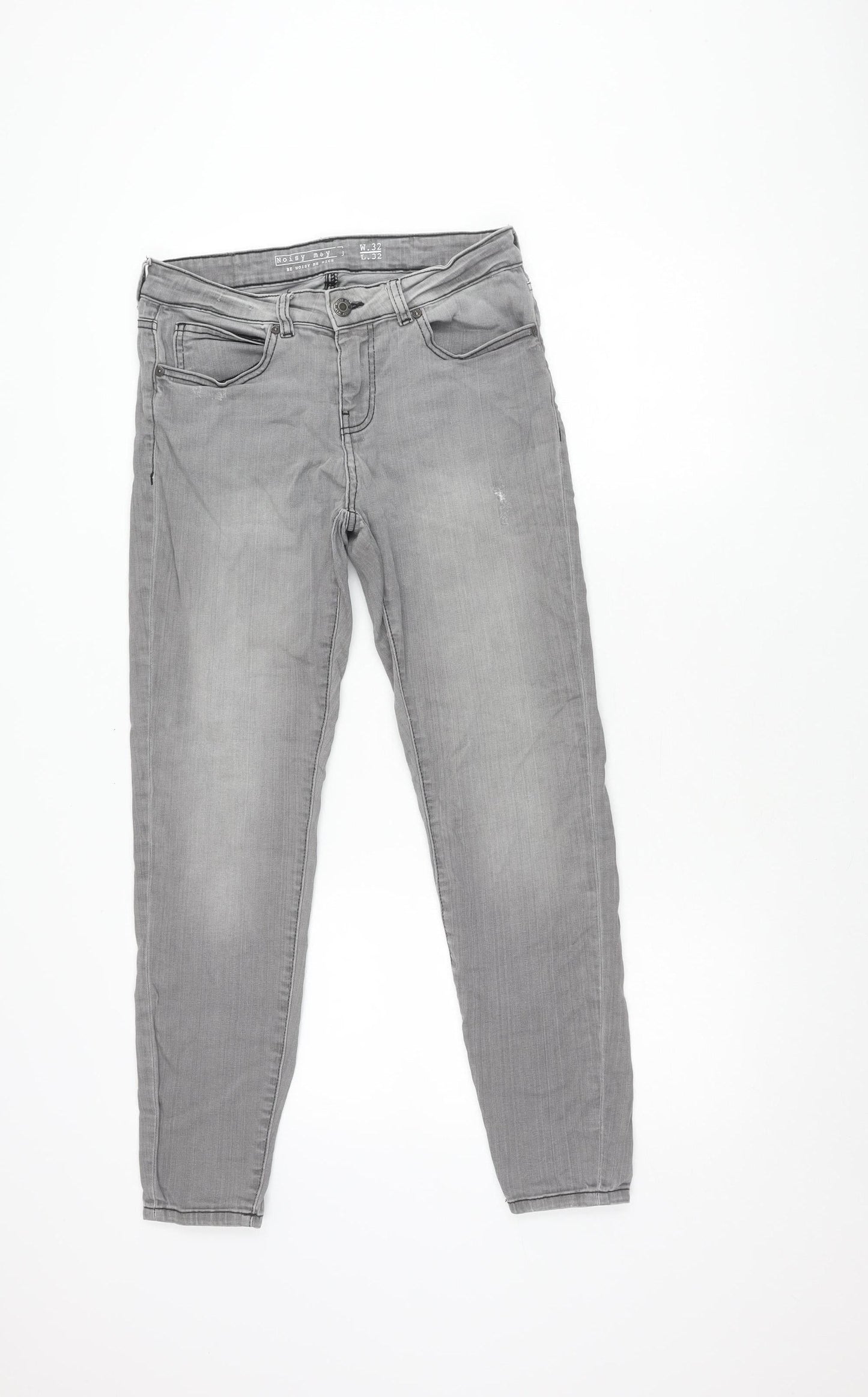 Noisy May Men's Grey Slim Straight Jeans Size 32