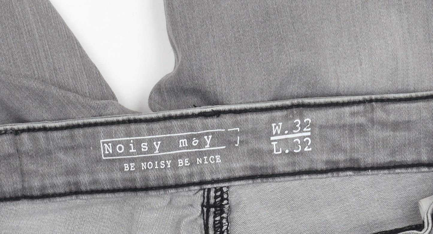 Noisy May Men's Grey Slim Straight Jeans Size 32