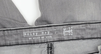 Noisy May Men's Grey Slim Straight Jeans Size 32