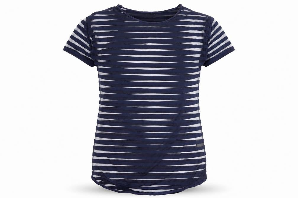 Next Women's Blue Striped T-Shirt - Size 8 - Chic Casual Staple