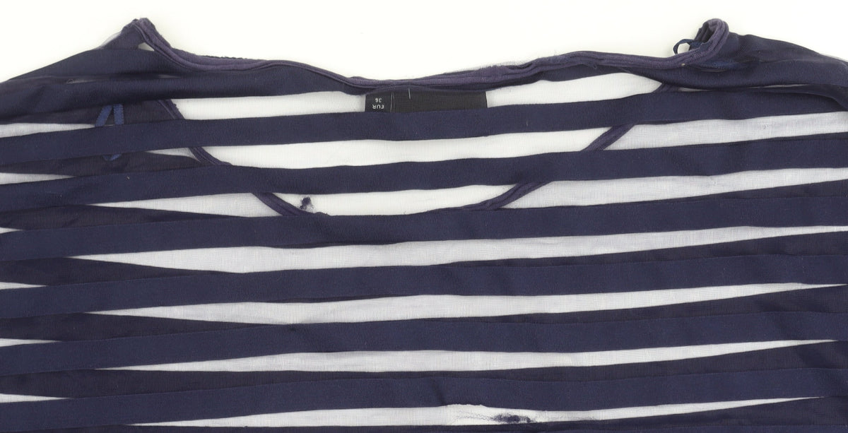 Next Women's Blue Striped T-Shirt - Size 8 - Chic Casual Staple