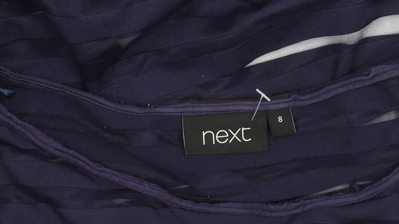 Next Women's Blue Striped T-Shirt - Size 8 - Chic Casual Staple
