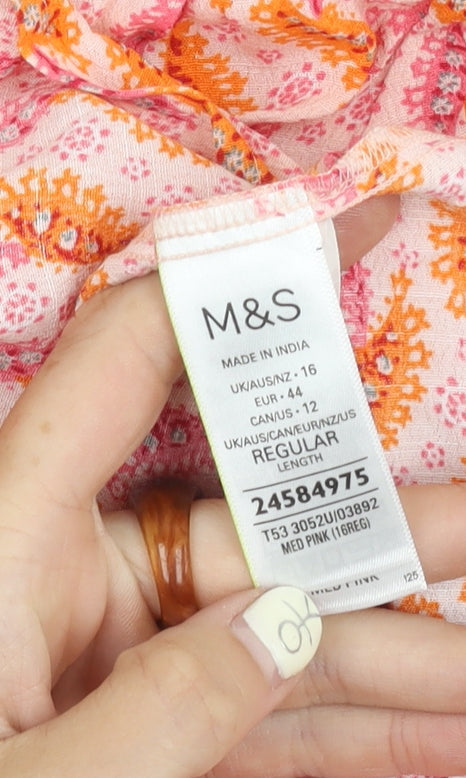 Marks and Spencer Women's Pink Floral Knee Dress