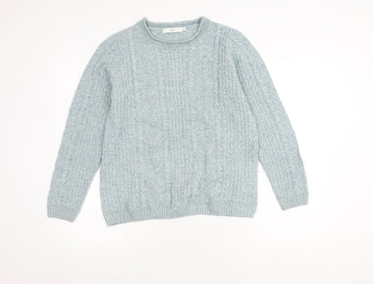 Isle Women's Blue Cable-Knit Acrylic Pullover Jumper - S