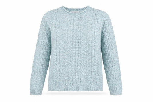 Isle Women's Blue Cable-Knit Acrylic Pullover Jumper - S