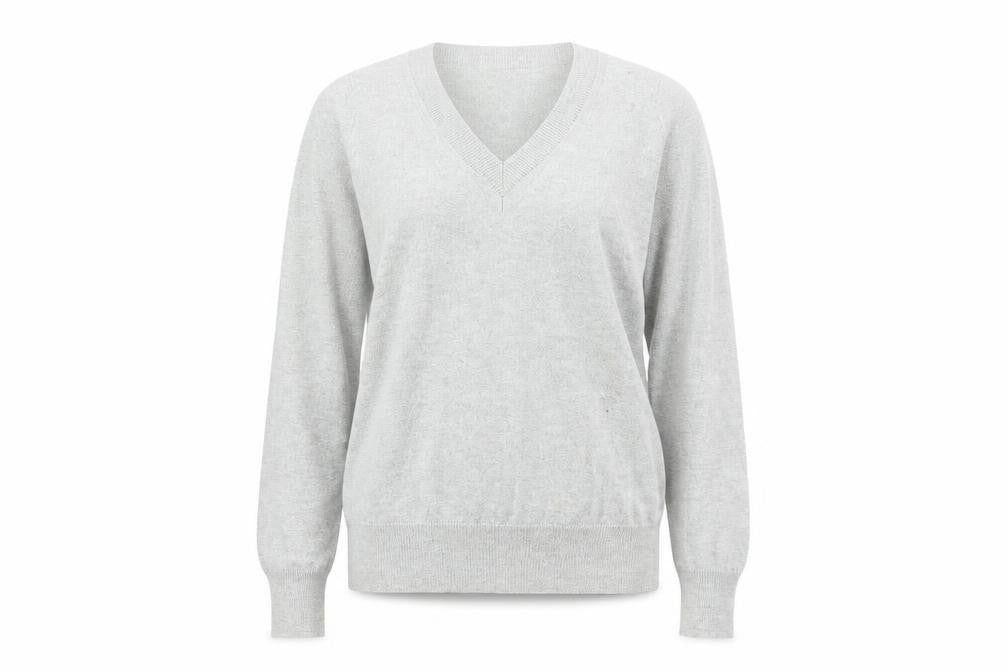 Banana Republic Women's Grey XS V-Neck Pullover Jumper