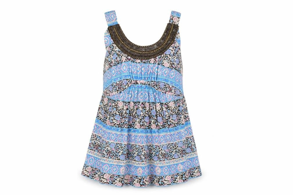Redherring Maternity Blue Floral Tunic Tank Top Size 12