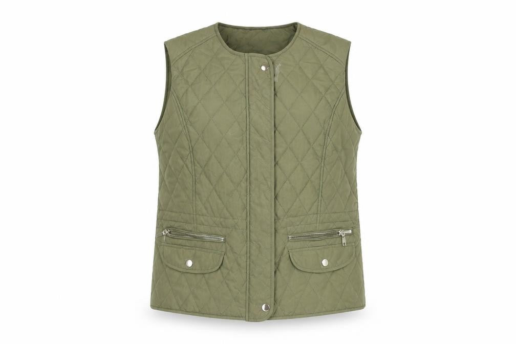 Marks & Spencer Women's Green Quilted Waistcoat Size 14 Classic Fit