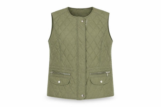 Marks & Spencer Women's Green Quilted Waistcoat Size 14 Classic Fit
