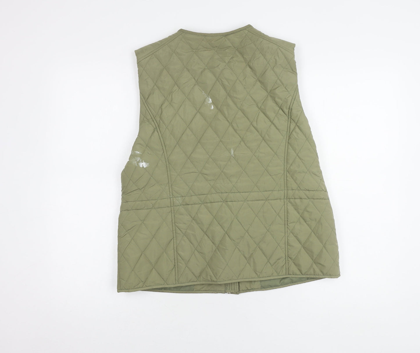 Marks & Spencer Women's Green Quilted Waistcoat Size 14 Classic Fit